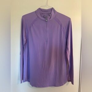 NWT San Soliel ladies golf purple 1/4 zip, size L
